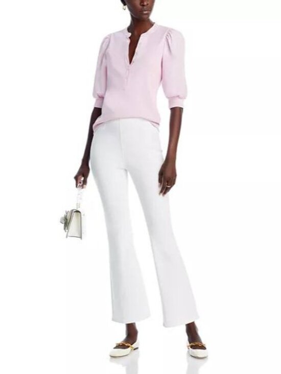 Veronica Beard Denim - Veronica Beard Carson Off Duty High Rise Ankle Flare Jeans in White Small